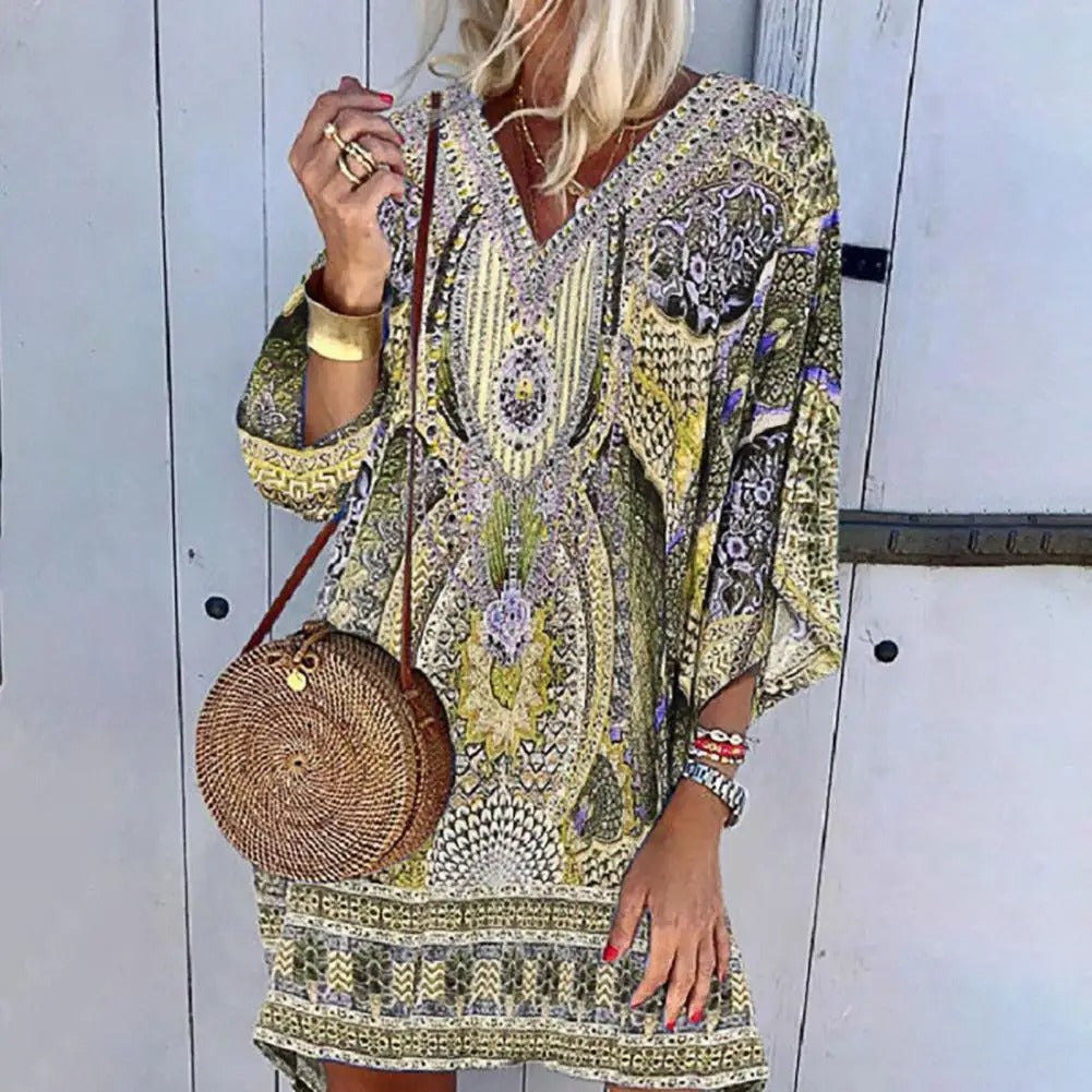 AS | Boho volné mini šaty