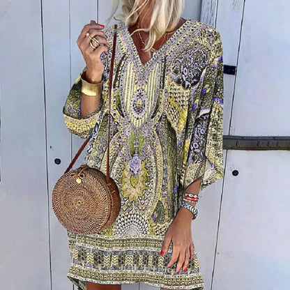 AS | Boho volné mini šaty