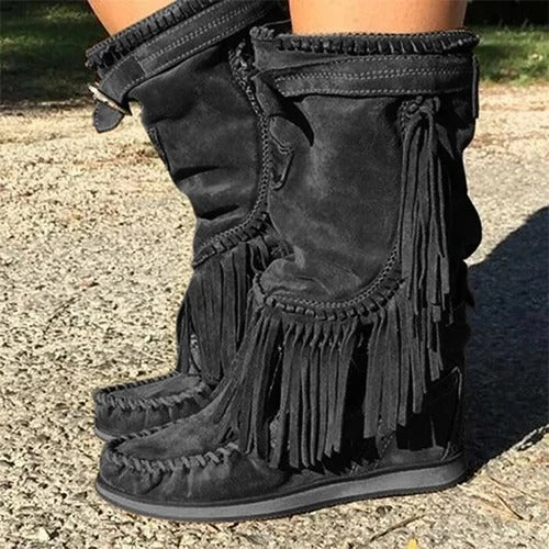 AS | Boho westernové boty s třásněmi