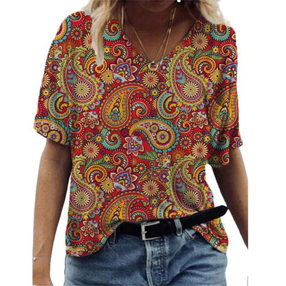 AS | Košile s výstřihem do V ve vintage stylu